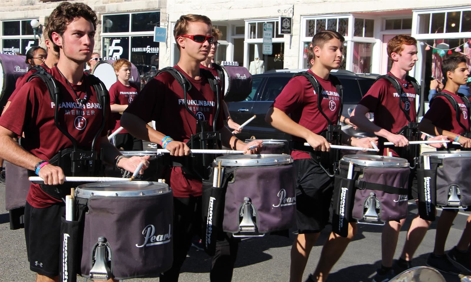 Franklin Band drummers march